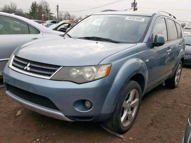 JA4MS41X47Z009914 - 2007 MITSUBISHI OUTLANDER TEAL photo 2