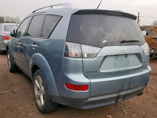 JA4MS41X47Z009914 - 2007 MITSUBISHI OUTLANDER TEAL photo 3