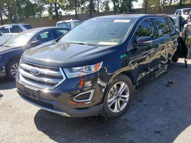 2FMTK3J93FBB92863 - 2015 FORD EDGE SEL BLACK photo 2