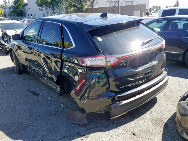 2FMTK3J93FBB92863 - 2015 FORD EDGE SEL BLACK photo 3