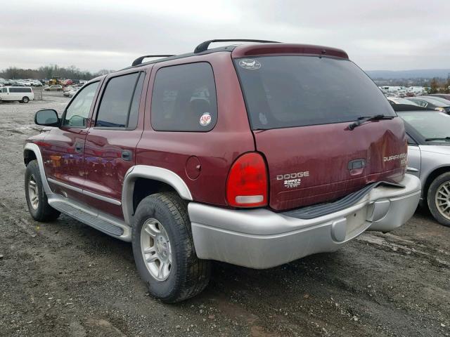 1D4HS58N03F541807 - 2003 DODGE DURANGO SL RED photo 3