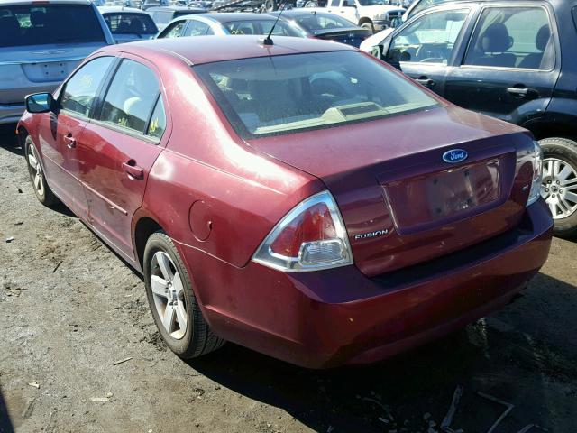 3FAHP07Z37R133015 - 2007 FORD FUSION SE BURGUNDY photo 3