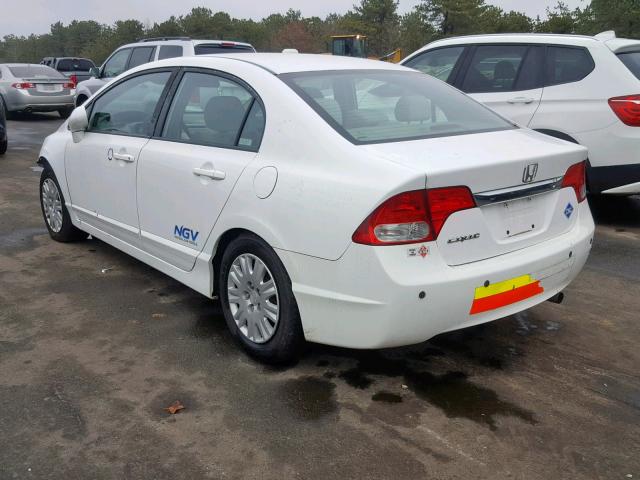 19XFA4F52AE000396 - 2010 HONDA CIVIC GX WHITE photo 3