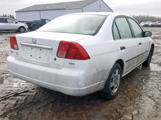 1HGES16281L022621 - 2001 HONDA CIVIC DX WHITE photo 4