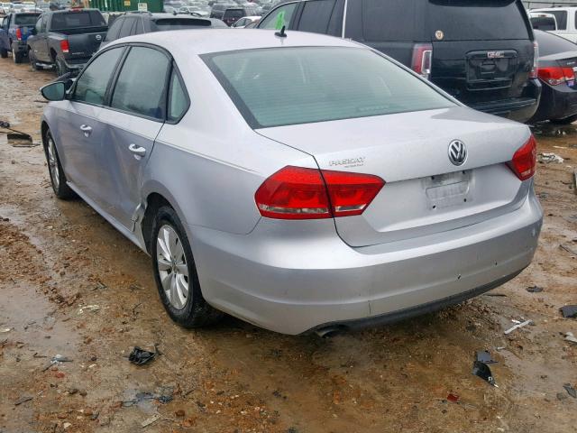 1VWAH7A38CC033360 - 2012 VOLKSWAGEN PASSAT S SILVER photo 3