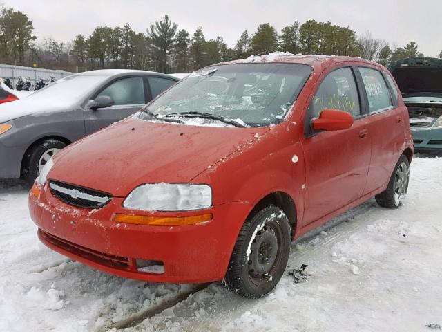 KL1TD66667B760522 - 2007 CHEVROLET AVEO BASE წითელი ფოტო 2