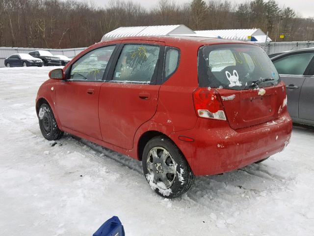 KL1TD66667B760522 - 2007 CHEVROLET AVEO BASE წითელი ფოტო 3