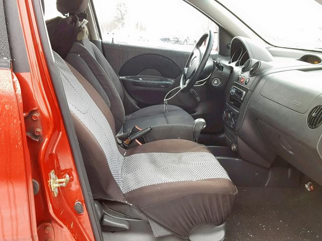 KL1TD66667B760522 - 2007 CHEVROLET AVEO BASE წითელი ფოტო 5