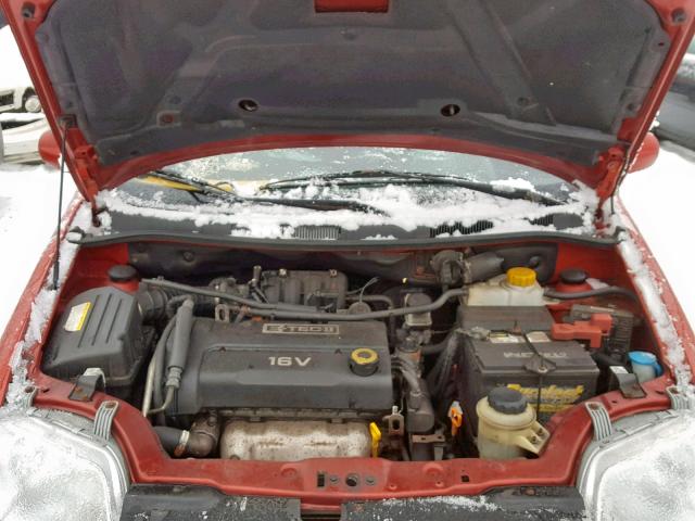 KL1TD66667B760522 - 2007 CHEVROLET AVEO BASE წითელი ფოტო 7
