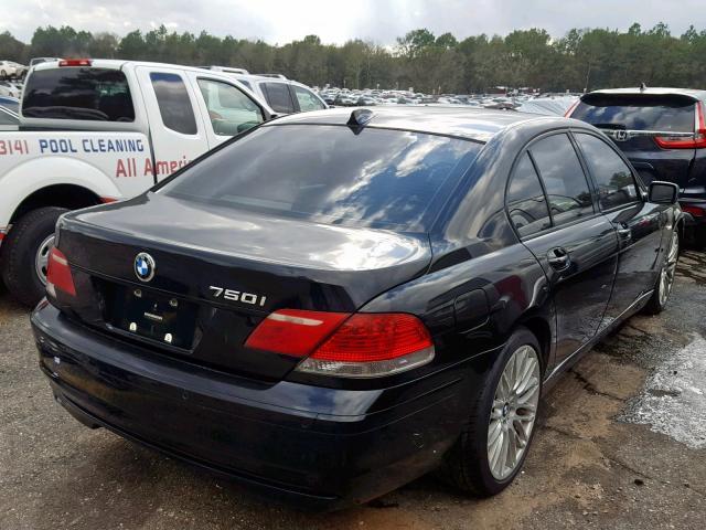 WBAHL83567DT08354 - 2007 BMW 7 SERIES BLACK photo 4