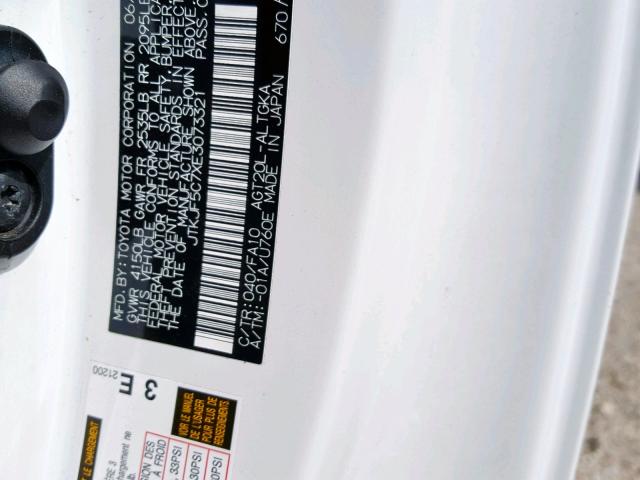 JTKJF5C7XE3073321 - 2014 TOYOTA SCION TC თეთრი ფოტო 10