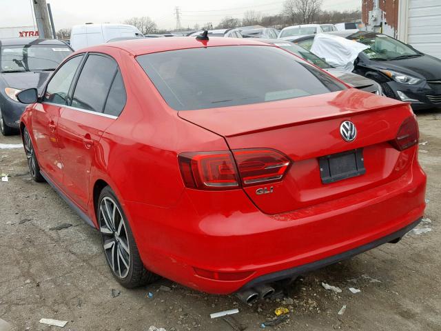 3VW5T7AJ0EM370458 - 2014 VOLKSWAGEN JETTA GLI RED photo 3