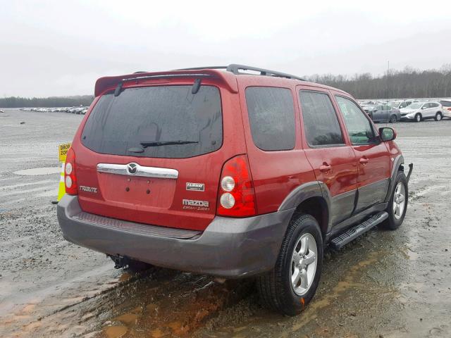 4F2CZ06126KM04272 - 2006 MAZDA TRIBUTE S RED photo 4