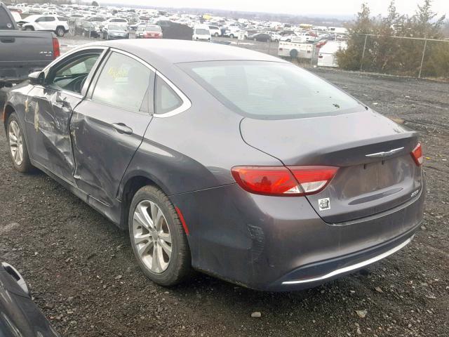 1C3CCCAB6FN707013 - 2015 CHRYSLER 200 LIMITE GRAY photo 3