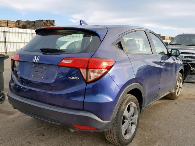 3CZRU6H31GM751980 - 2016 HONDA HR-V LX BLUE photo 4