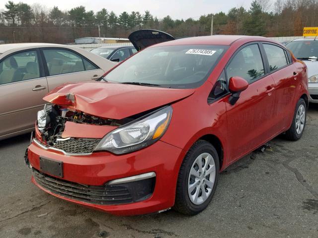 KNADN4A35G6576500 - 2016 KIA RIO EX RED photo 2