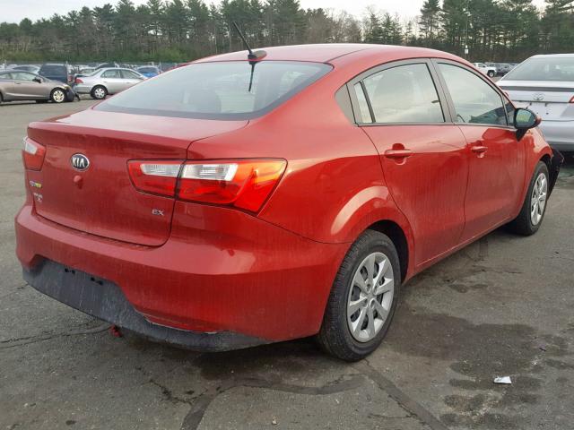 KNADN4A35G6576500 - 2016 KIA RIO EX RED photo 4