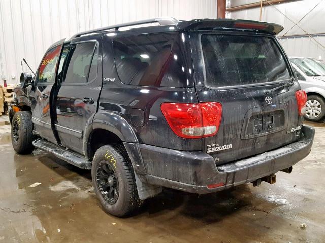 5TDBT48A76S273429 - 2006 TOYOTA SEQUOIA LI BLACK photo 3