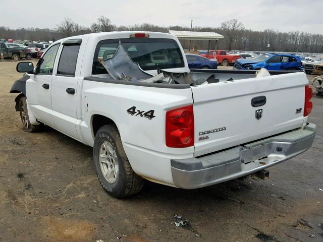 1D7HW48N85S292300 - 2005 DODGE DAKOTA QUA WHITE photo 3