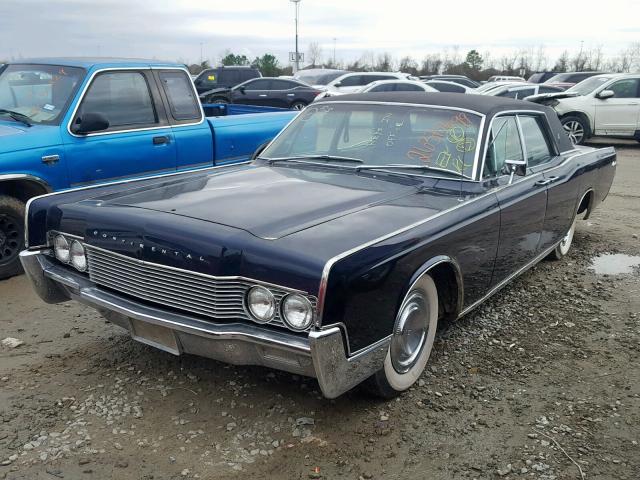 7Y82G834051 - 1967 LINCOLN CONTINENTL BLUE photo 2