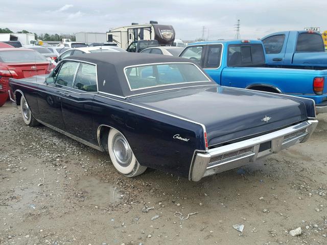 7Y82G834051 - 1967 LINCOLN CONTINENTL BLUE photo 3