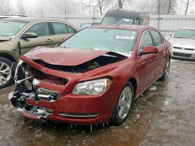 1G1ZD5EB7AF112000 - 2010 CHEVROLET MALIBU 2LT RED photo 2