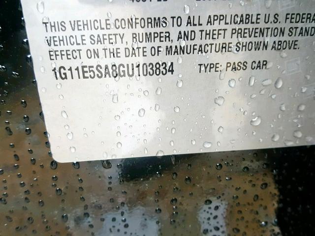 1G11E5SA8GU103834 - 2016 CHEVROLET MALIBU LIM 黑色 照片 10