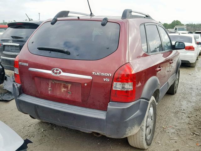 KM8JN12D25U118722 - 2005 HYUNDAI TUCSON GLS MAROON photo 4