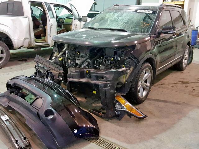 1FM5K8F83DGB90171 - 2013 FORD EXPLORER L BLACK photo 2