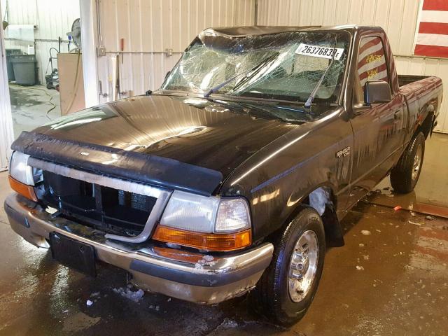 1FTYR10CXWUA32805 - 1998 FORD RANGER BLACK photo 2