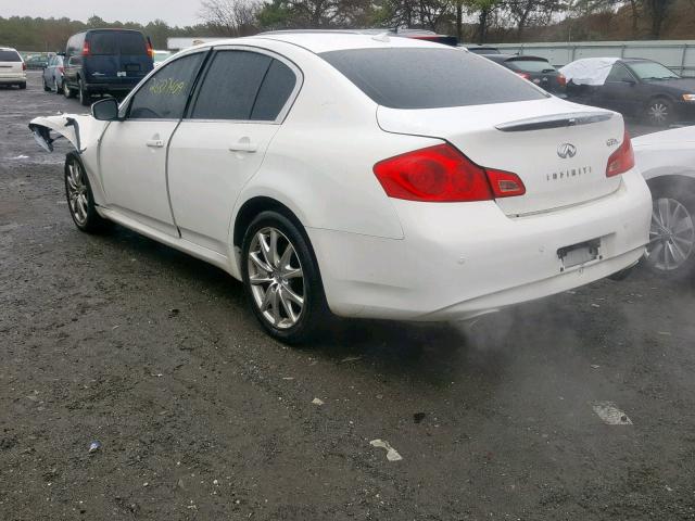 JN1CV6ARXCM973353 - 2012 INFINITI G37 WHITE photo 3