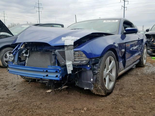 1ZVBP8CF5E5256046 - 2014 FORD MUSTANG GT BLUE photo 2