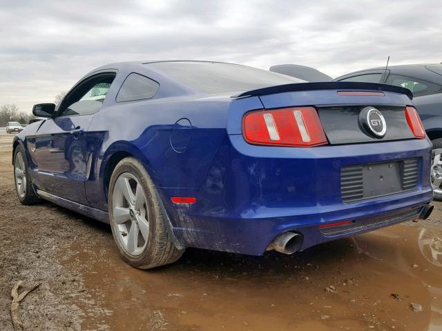 1ZVBP8CF5E5256046 - 2014 FORD MUSTANG GT BLUE photo 3