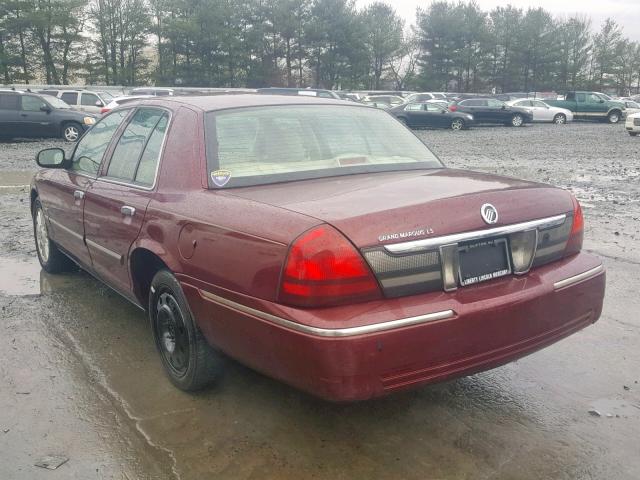 2MEHM75V49X605642 - 2009 MERCURY GRAND MARQ MAROON photo 3