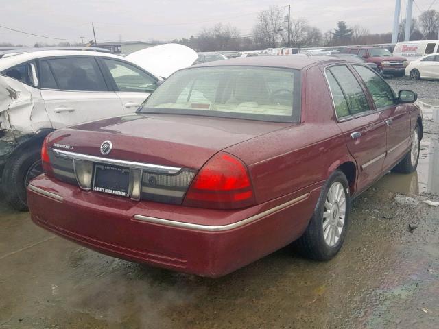 2MEHM75V49X605642 - 2009 MERCURY GRAND MARQ MAROON photo 4