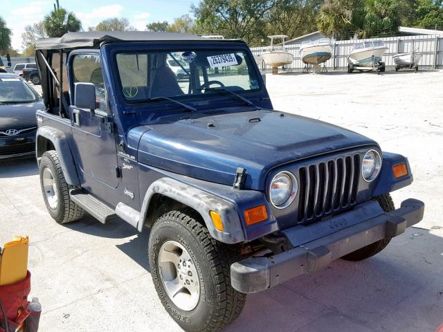 1J4FA49SXYP742437 - 2000 JEEP WRANGLER / BLUE photo 1