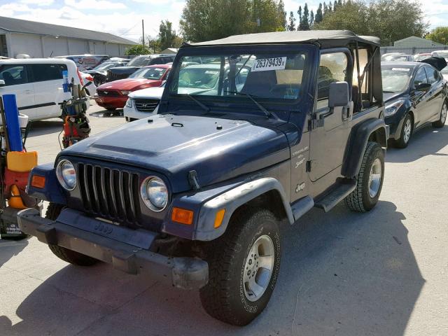 1J4FA49SXYP742437 - 2000 JEEP WRANGLER / BLUE photo 2