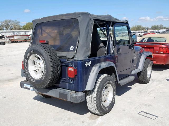 1J4FA49SXYP742437 - 2000 JEEP WRANGLER / BLUE photo 4