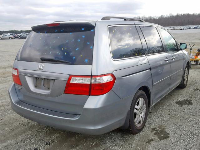 5FNRL387X7B055276 - 2007 HONDA ODYSSEY EX SILVER photo 4