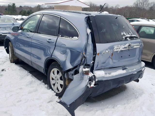 JHLRE48787C049086 - 2007 HONDA CR-V EXL BLUE photo 3