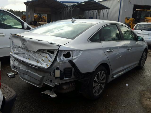 5NPE34AF1FH151304 - 2015 HYUNDAI SONATA SPO SILVER photo 4