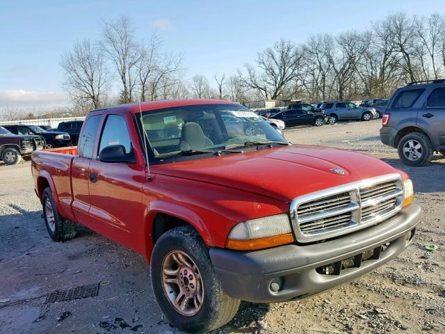 1D7GL12K84S521445 - 2004 DODGE DAKOTA SXT RED photo 1