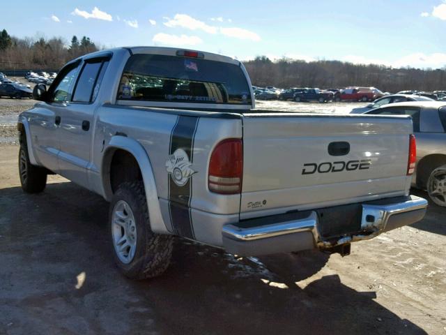 1D7HG48N04S549896 - 2004 DODGE DAKOTA QUA SILVER photo 3