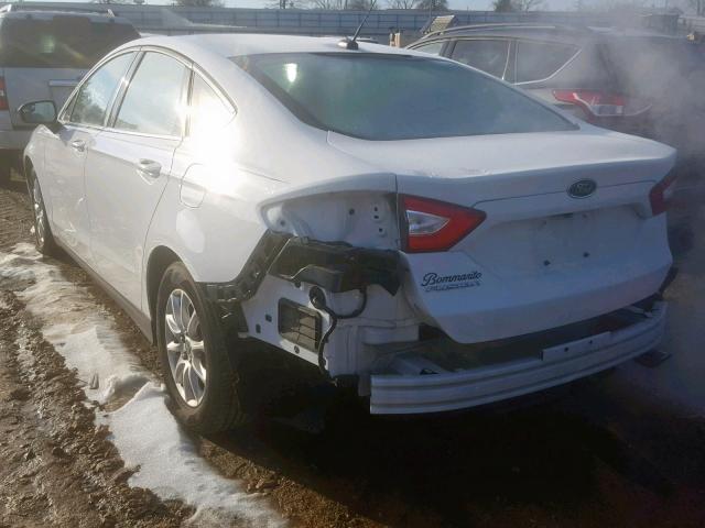 3FA6P0G73GR156638 - 2016 FORD FUSION S WHITE photo 3