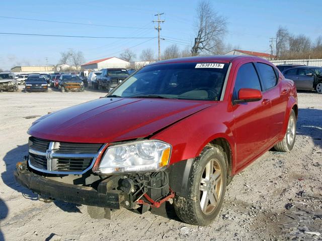 1B3CC1FB0AN196269 - 2010 DODGE AVENGER EX RED photo 2