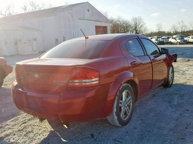 1B3CC1FB0AN196269 - 2010 DODGE AVENGER EX RED photo 4