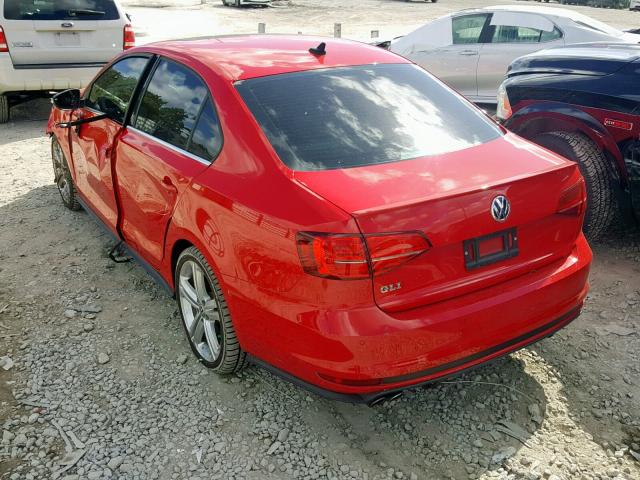 3VW4S7AJ6GM275954 - 2016 VOLKSWAGEN JETTA GLI RED photo 3