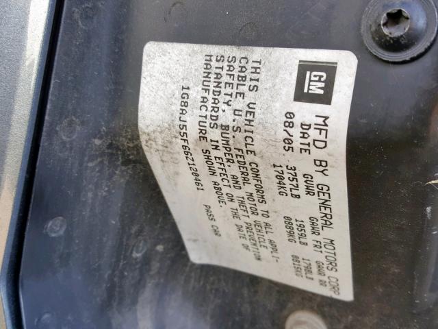 1G8AJ55F66Z120461 - 2006 SATURN ION LEVEL 灰色 照片 10