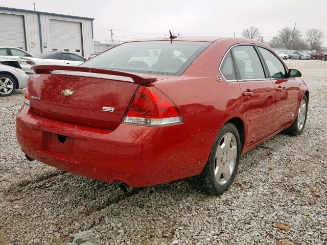 2G1WD58C881331069 - 2008 CHEVROLET IMPALA SUP RED photo 4