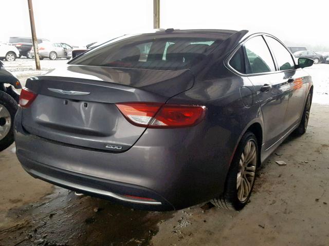 1C3CCCAB6FN533511 - 2015 CHRYSLER 200 LIMITE GRAY photo 4